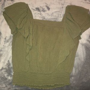 JCPenny’s olive green shirt